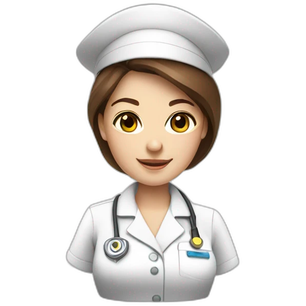 Cruise ship nurse girl with brown hair emoji