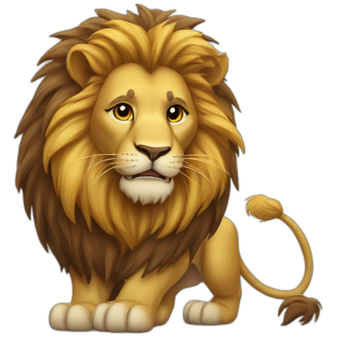 Lion on rat emoji