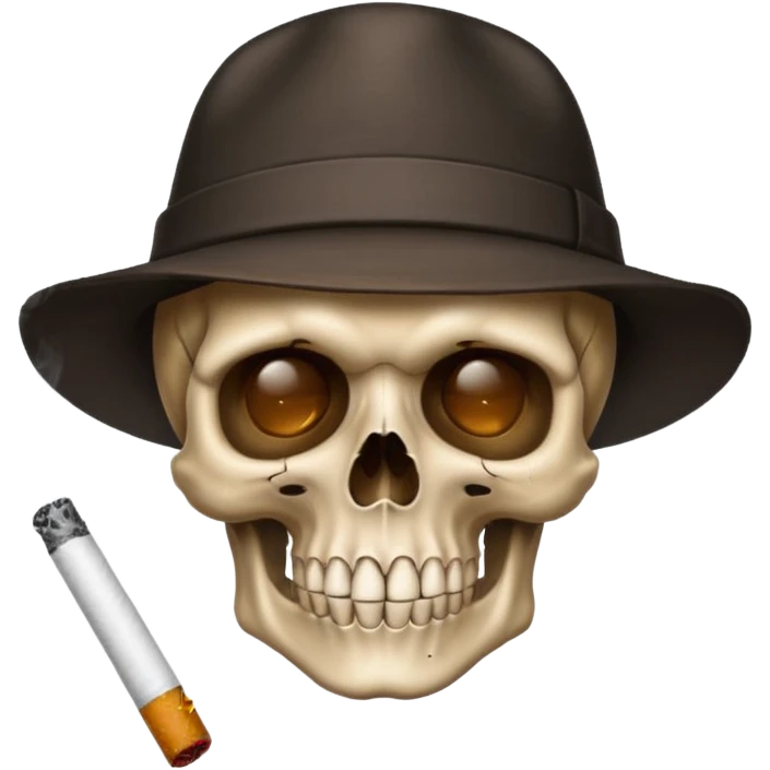 Skull , hat , cigarette  emoji