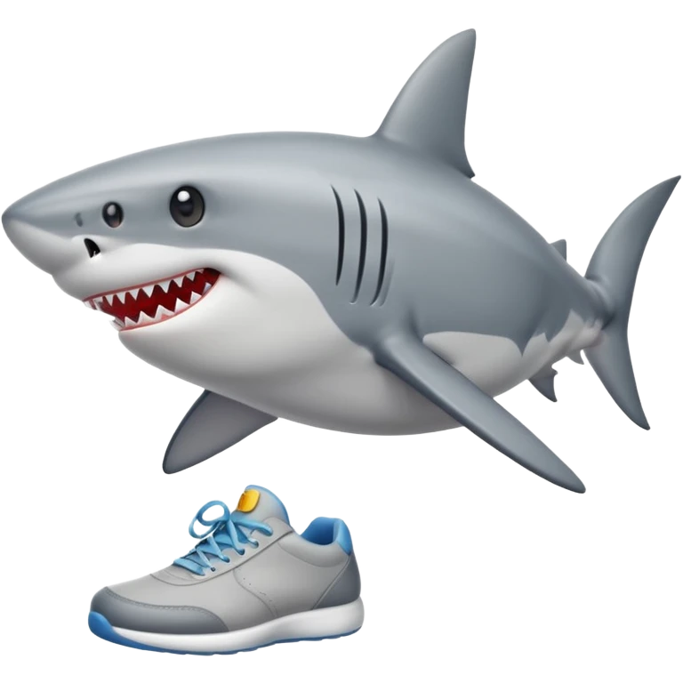 Shark with shoes emoji
