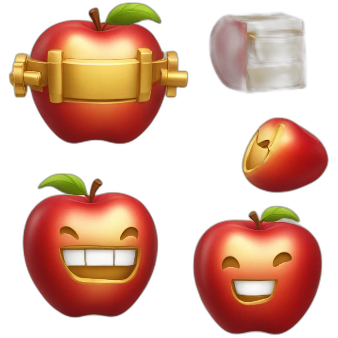 smiling red apple gold ingots emoji