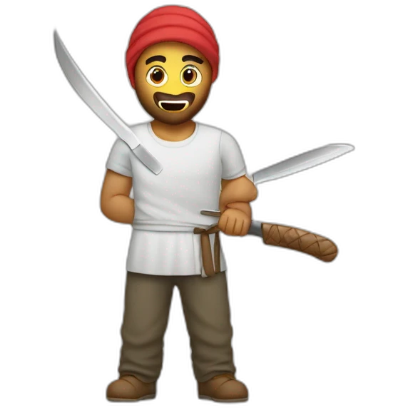 Rahim  avec un couteau emoji