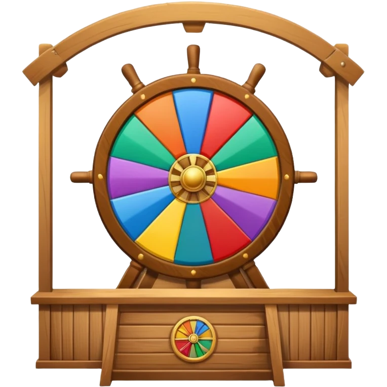 wheel of fortune, large, at booth, no ship wheel emoji