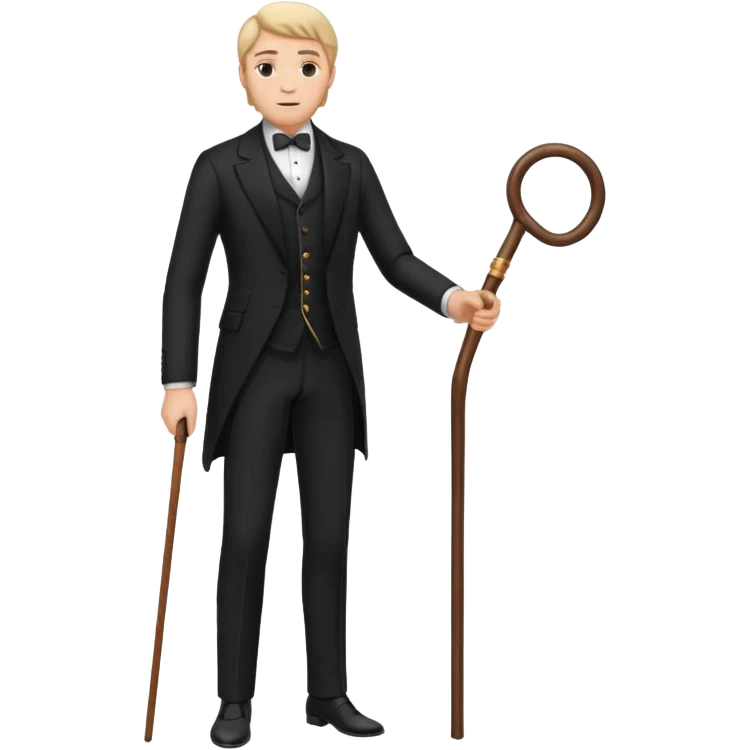 elegant 19th century man wearing a top hat, full body, standing, front view emoji