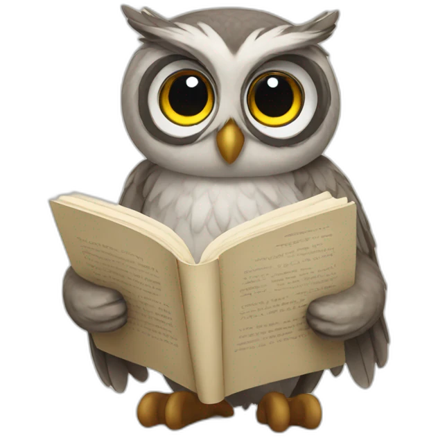 owl reading emoji