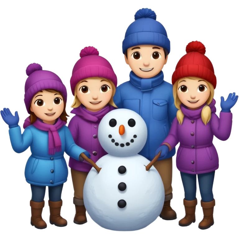 people making a snowman emoji