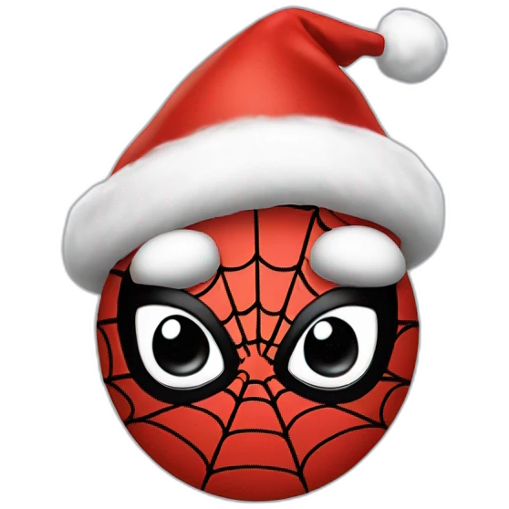 spiderman with cristmas hat emoji