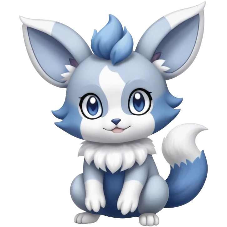 Minccino-Espurr-Meowstic-creature-hybrid, full body  emoji