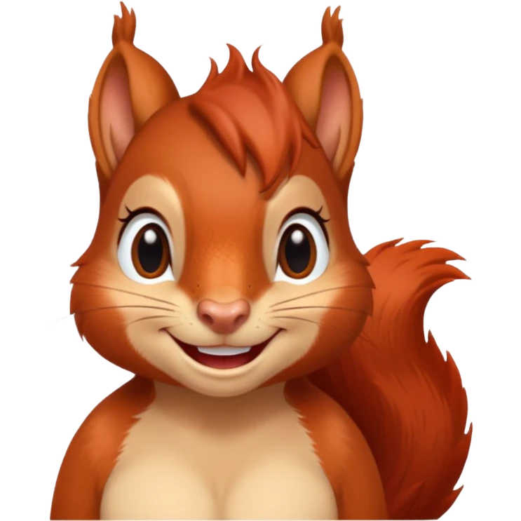 emoji Realistic sexy red Mama squirrel withe freckles. smiling eyes. For profil pic. emoji