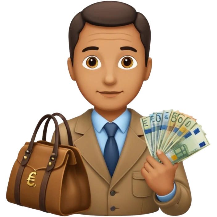 UNCLE WITH a bag of Euro MONEY emoji