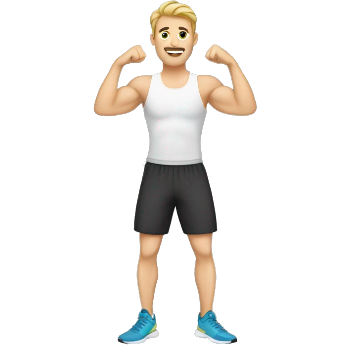 European Guy doing workout  emoji