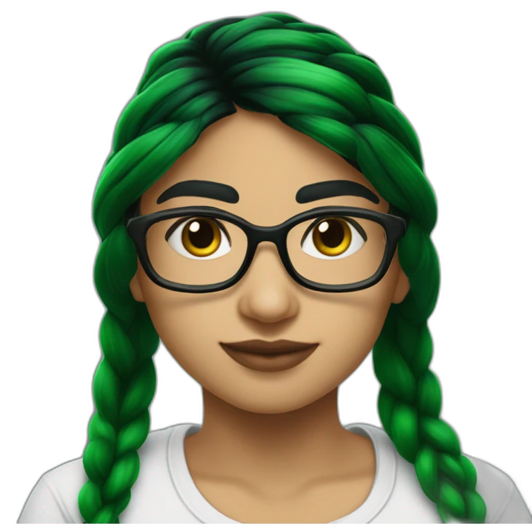 Mia Khalifa black braid white tshirt green sleeves slytherin emblem emoji