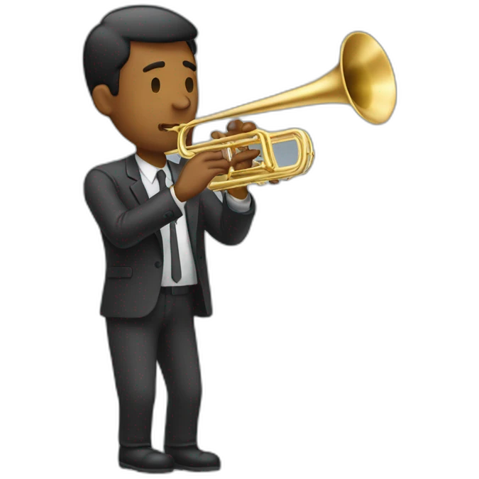 Man blowing a trombone emoji