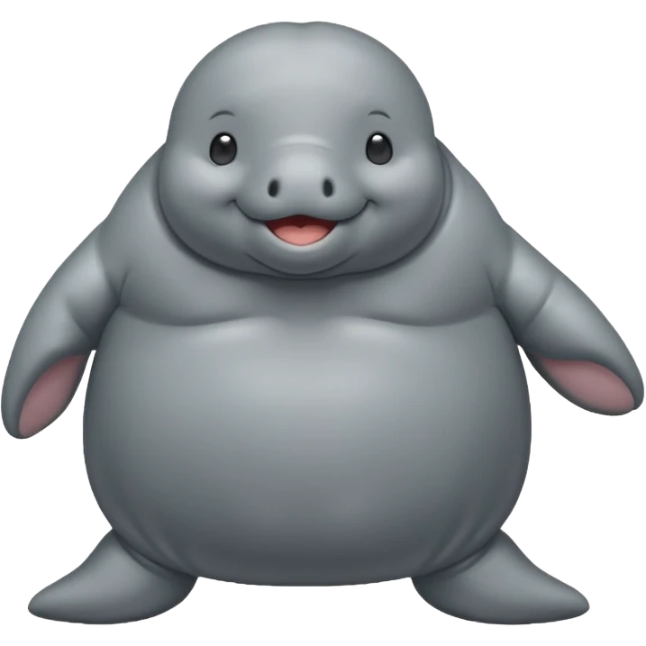 Manatee cute and fat emoji whole body emoji