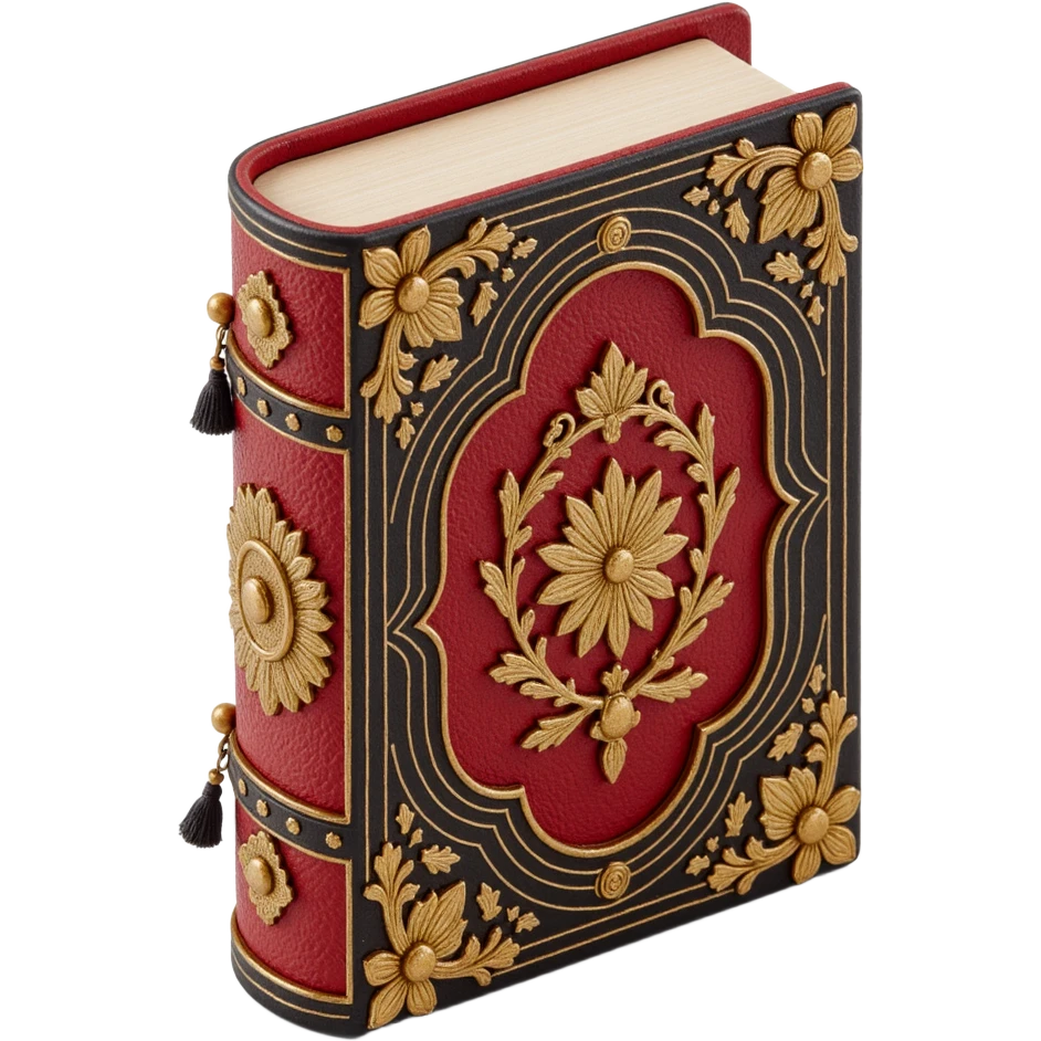 coquette rococo closed hardcover journal emoji
