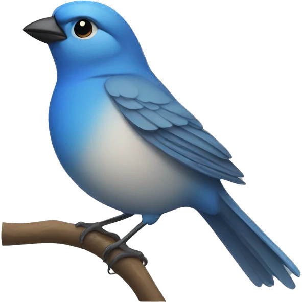 blue sparrow with emoji