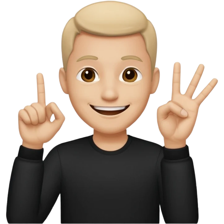 A man wear black his skin tone is beige and he does like Yoo wassup emoji