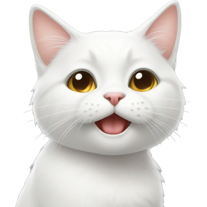 white cat send kisses emoji