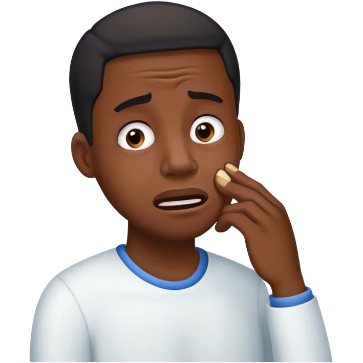 Black man toothache emoji