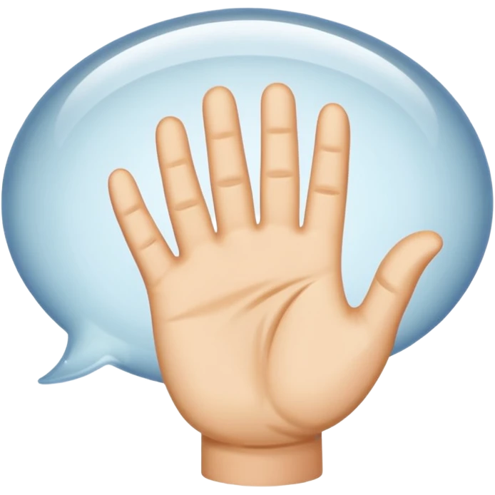 open palm inside a dialogue bubble emoji