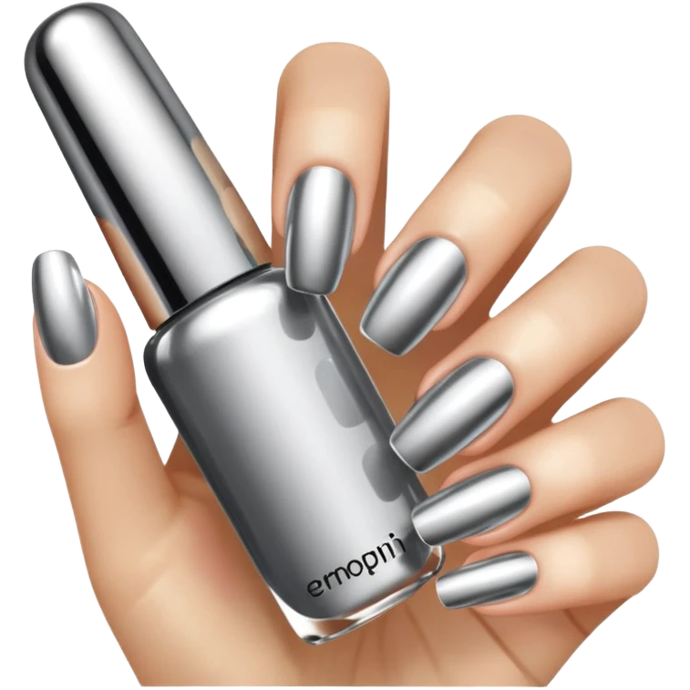 chrome acrylic nails emoji