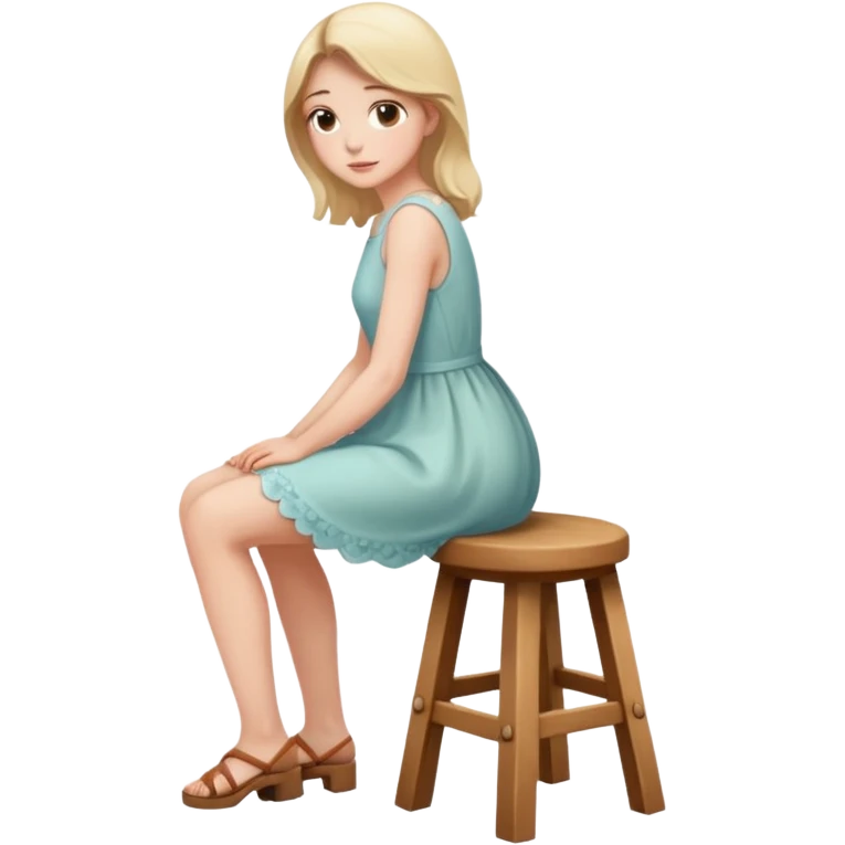 a person sitting on stool with backs turned

 emoji