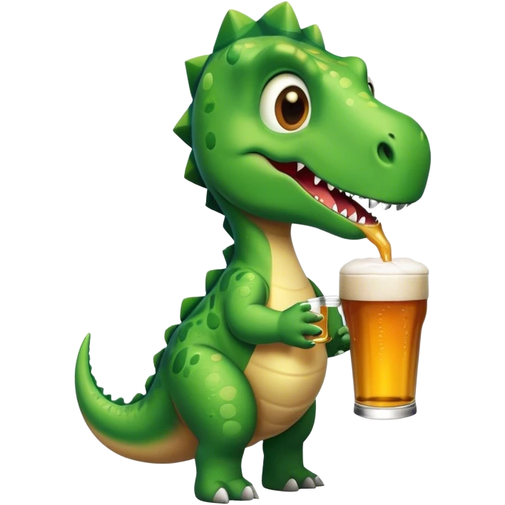Dinosaur drinking a pint  emoji