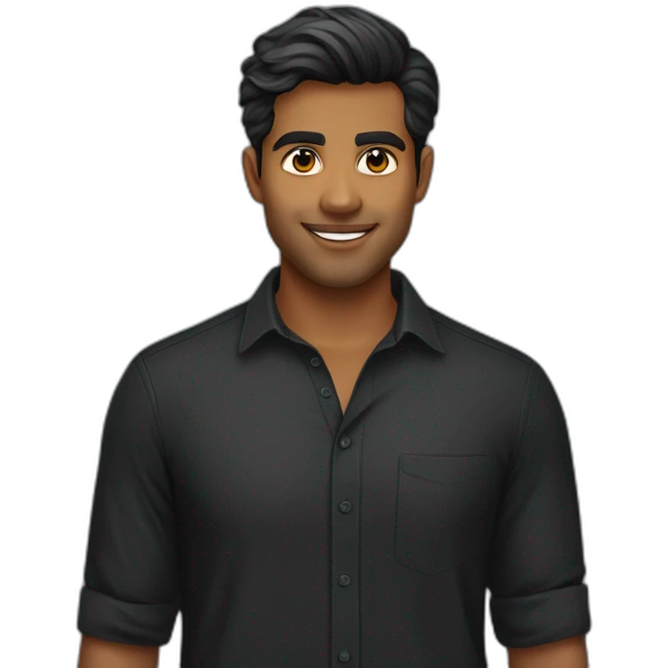 handsome 27 year old sri lankan guy in black shirt emoji