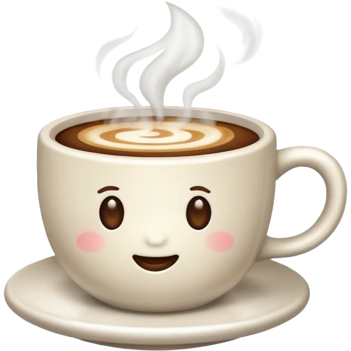 cozy coffee cup with steam, representing a café emoji