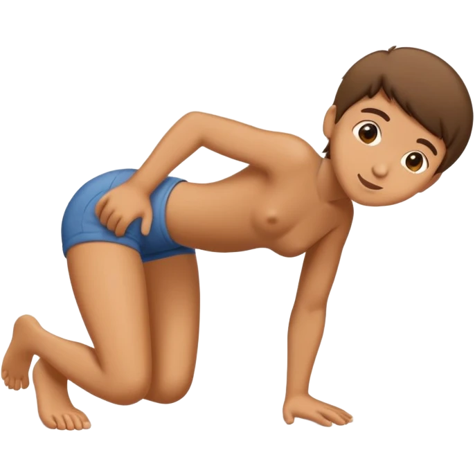 Mini-person crawling through someone’s legs emoji