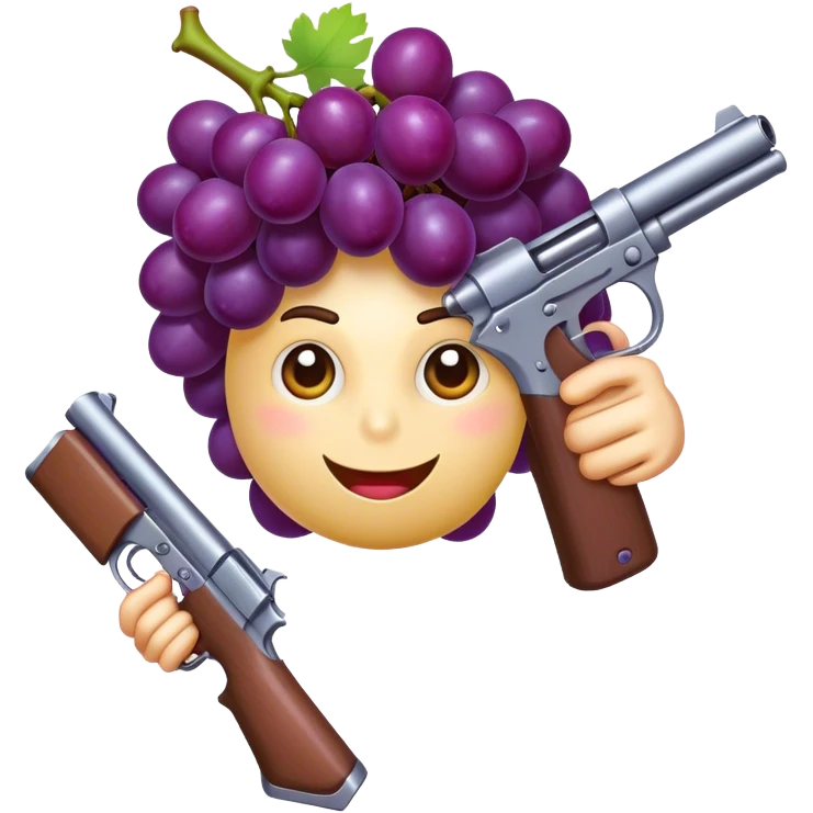 Grape with guns  emoji