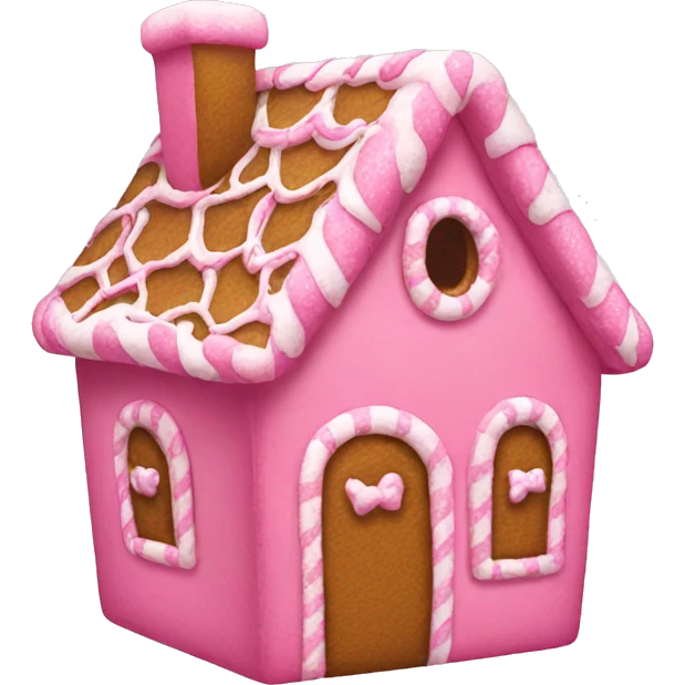 Pink gingerbread house  emoji