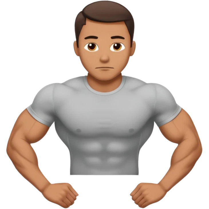guy workout abs shirt on and plank emoji