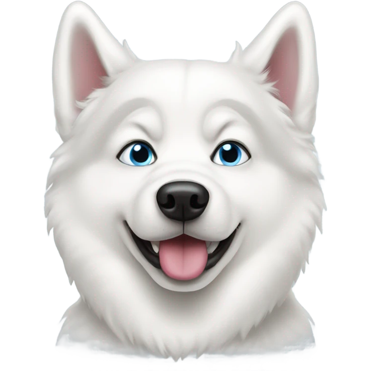 white husky dog with 2 different coloured eyes  emoji