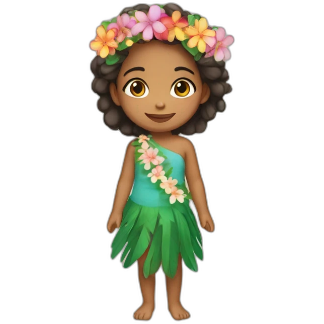 little tahitian girl with a flower crown emoji