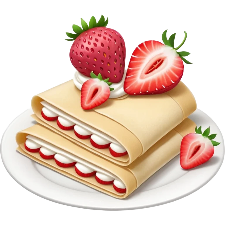 Folded strawberry crepe emoji