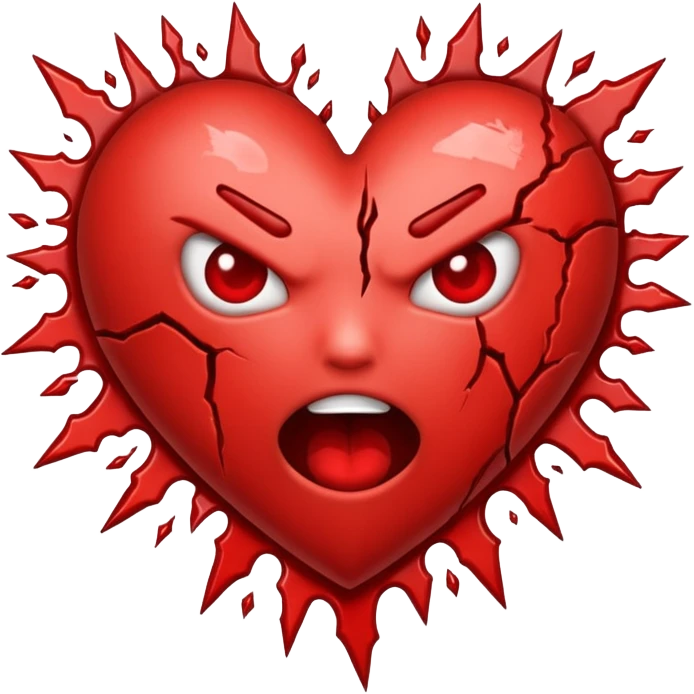 Passa o coração mas com raiva emoji