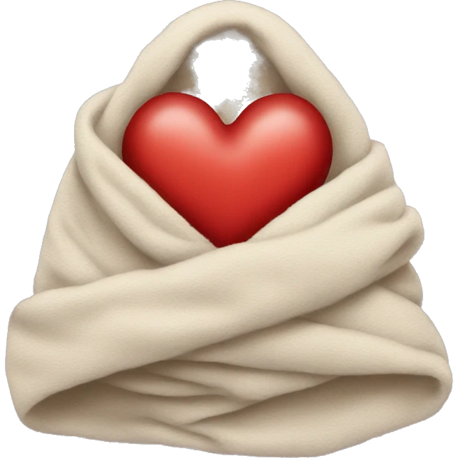 A heart wrapped in a blanket emoji