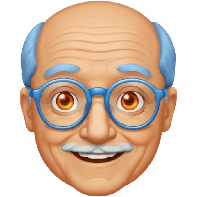 blue skinned orange glassed grandpa emoji