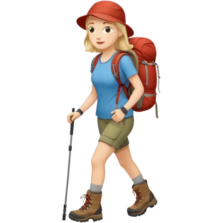a woman hiking  emoji