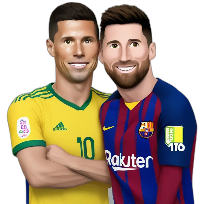 Ronaldo qui fait un bisous à Messi emoji