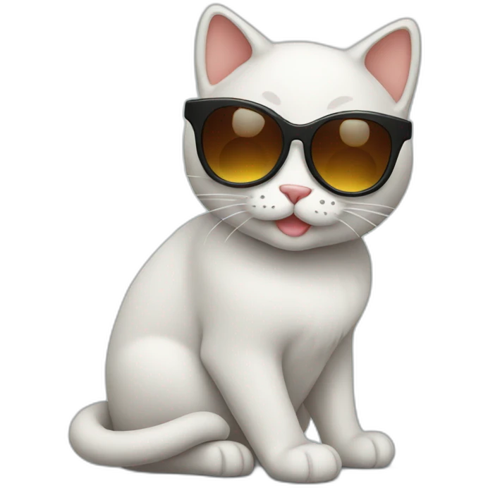 Cute cat with sunglasses  emoji