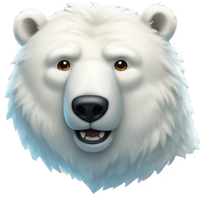 Massive fluffy polar bear  emoji