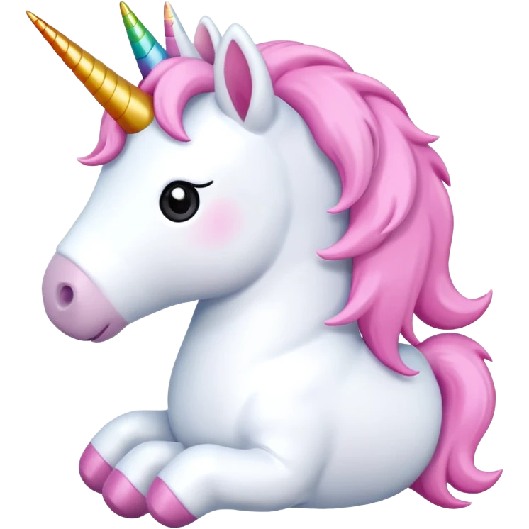 A unicorn plushie with a pink bow emoji