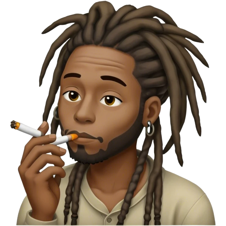 Guy with dreads smoking  emoji