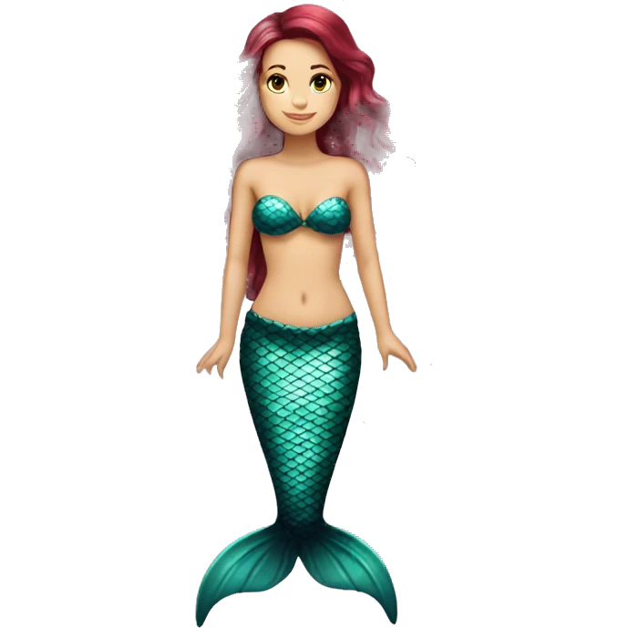 1 caucasian mermaid burgundy hair  emoji