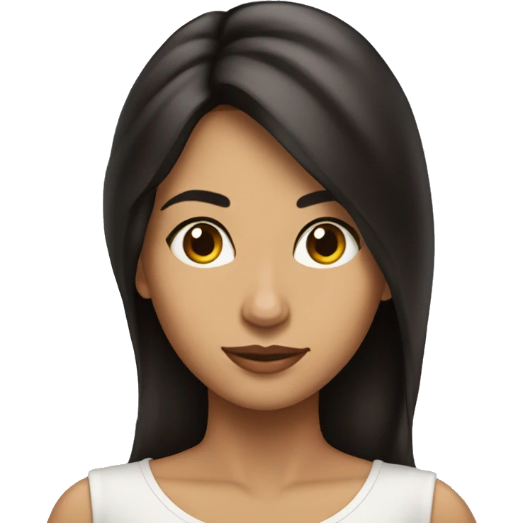 Mujer morena cabello largo  emoji