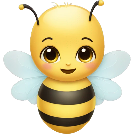 Baby bee with a bow emoji