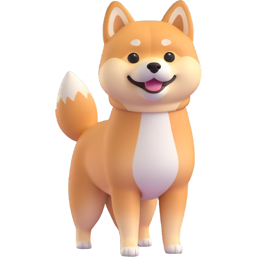 shiba inu standing happy, it emoji
