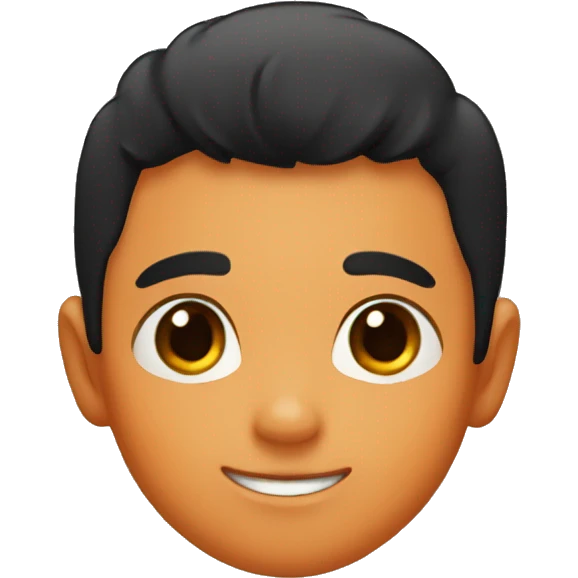 little boy with black hair and orange shirt  emoji